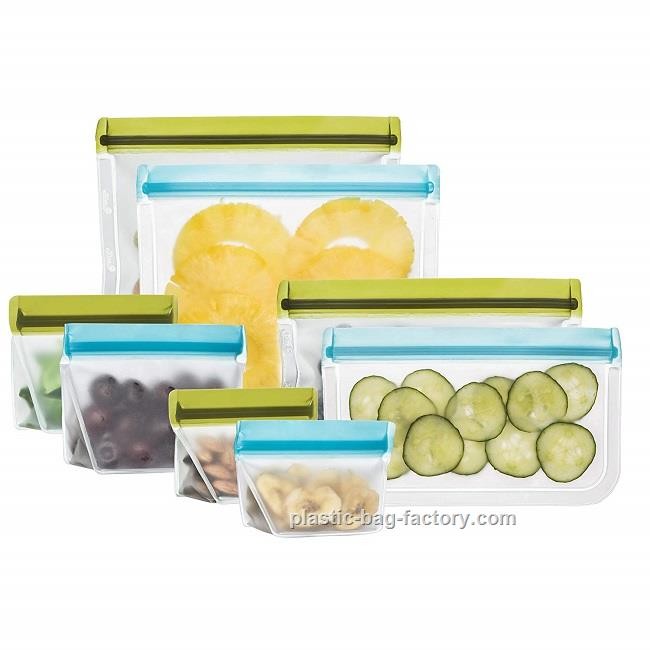 Stand-Up PEVA Reusable Snack Storage Bag Airtight Seal Fresh-keeping Sandwich Food Bag