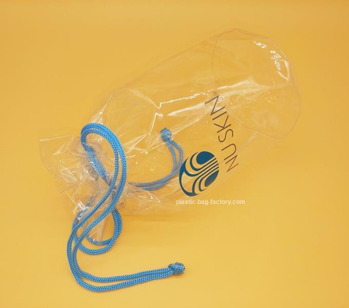 Soft Clear PVC drawstring Organizer Bag for Cosmetics, Personal belongings
