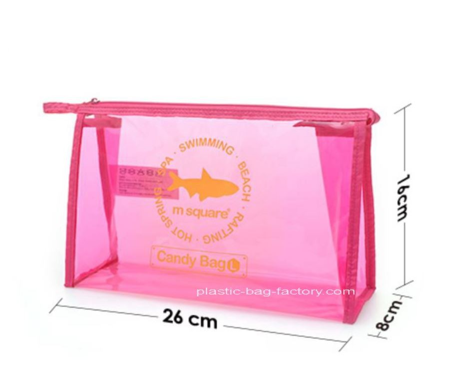 PVC Travel Kit Zipper Pouch Transparent Vinyl Make-up Pouch for Swimming and Beach