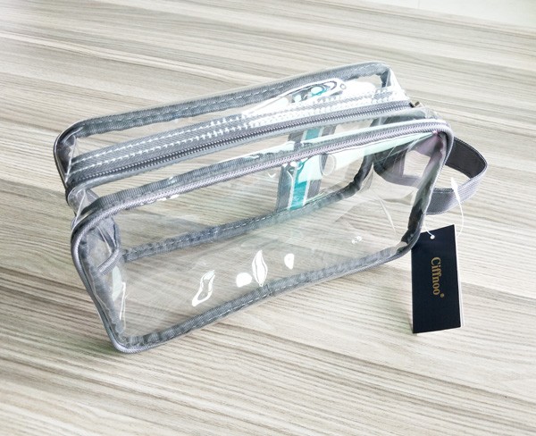Luxury Reusable Soft PVC Cosmetic Bag Clear Makeup Bag With Hand Loop