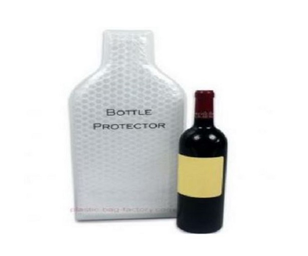 Leak-Proof Wine Bubble Bag Carrier Reusable Wine Bottle Protector With Interior Air Bubble Cushion