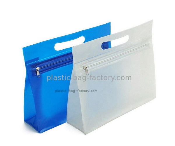 Multipurpose EVA Plastic Ziplock Pouches Reusable Cosmetic Zipper Bags with Cutting Hole Handle
