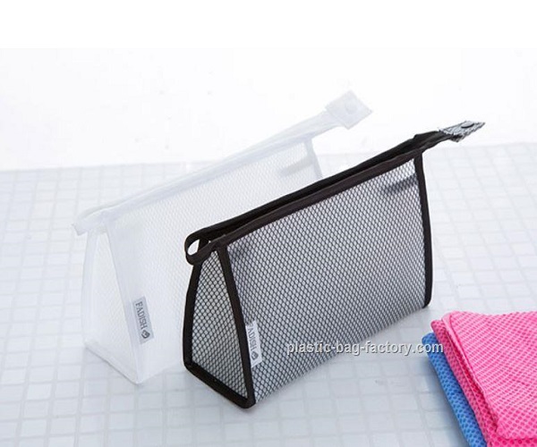Clear Gridding EVA Fold up Makeup Bag Foldable Grid EVA Travel Cosmetic Bag